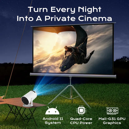 HY300Pro+ Portable Outdoor Projector | Native 720P (4K Support) | WiFi 6
