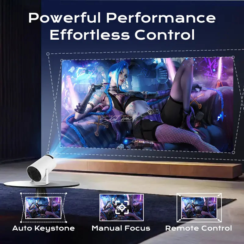 HY300Pro+ Portable Outdoor Projector | Native 720P (4K Support) | WiFi 6