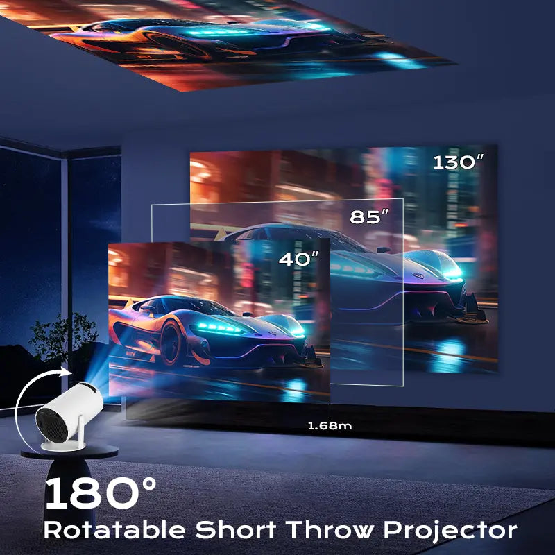 HY300Pro+ Portable Outdoor Projector | Native 720P (4K Support) | WiFi 6