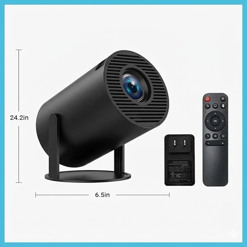 HY300Pro+ Portable Outdoor Projector | Native 720P (4K Support) | WiFi 6